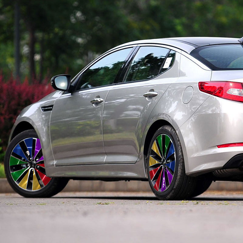起亚K5专用F款轮毂划痕贴纸车轮装饰改装改色电镀保护膜轮胎贴膜