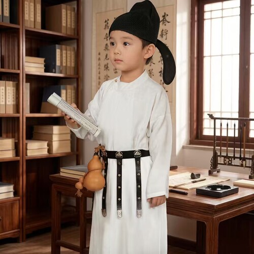 儿童李白杜甫诗人服装端午节屈原书生话剧唐代古装汉服演出服
