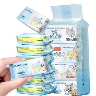 海氏海诺75度酒精消毒湿巾便携小包装随身皮肤消毒护理湿巾纸家用