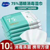 海氏海诺75%酒精消毒湿巾纸小包便携式 10包装 学生用卫生杀菌湿巾