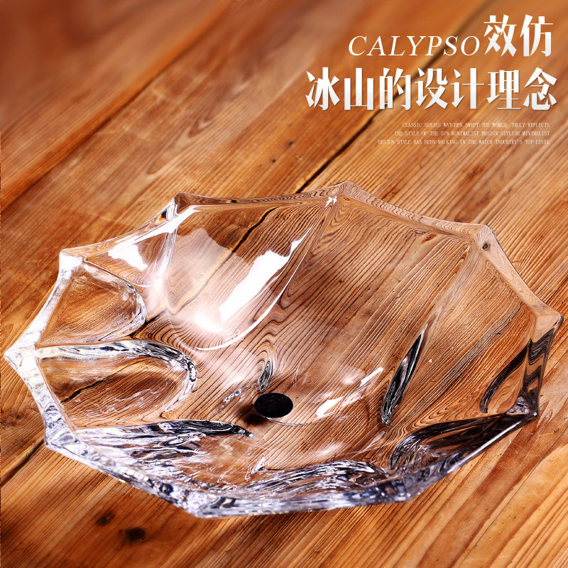 北欧风格水晶玻璃水果盘客厅茶几家用水晶沙拉碗创意现代水果盆子