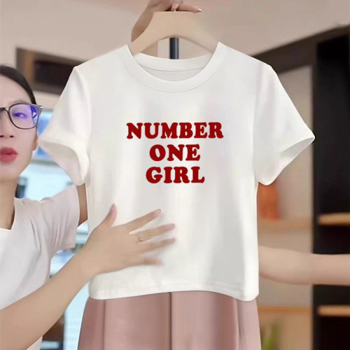 正肩别致卡腰小衫白色纯棉短款高级感上衣短袖t恤女2026夏季新款