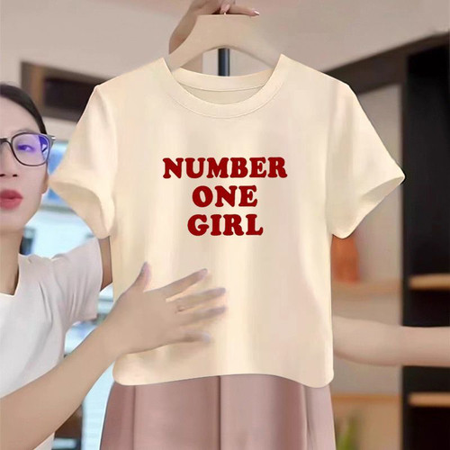 正肩小个子卡腰短款上衣精致纯棉短袖t恤女2026夏季新款高级感ins