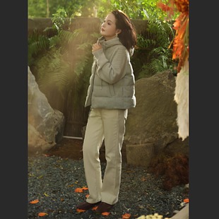 喵喵家 【日本东丽面料】秋冬时尚休闲保暖百搭女长袖连帽羽绒服