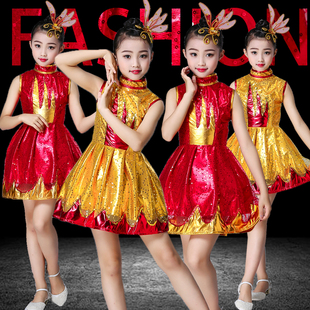 六一儿童女合唱舞蹈演出服幼儿诗朗诵灯笼快板啦啦操现代舞表演服