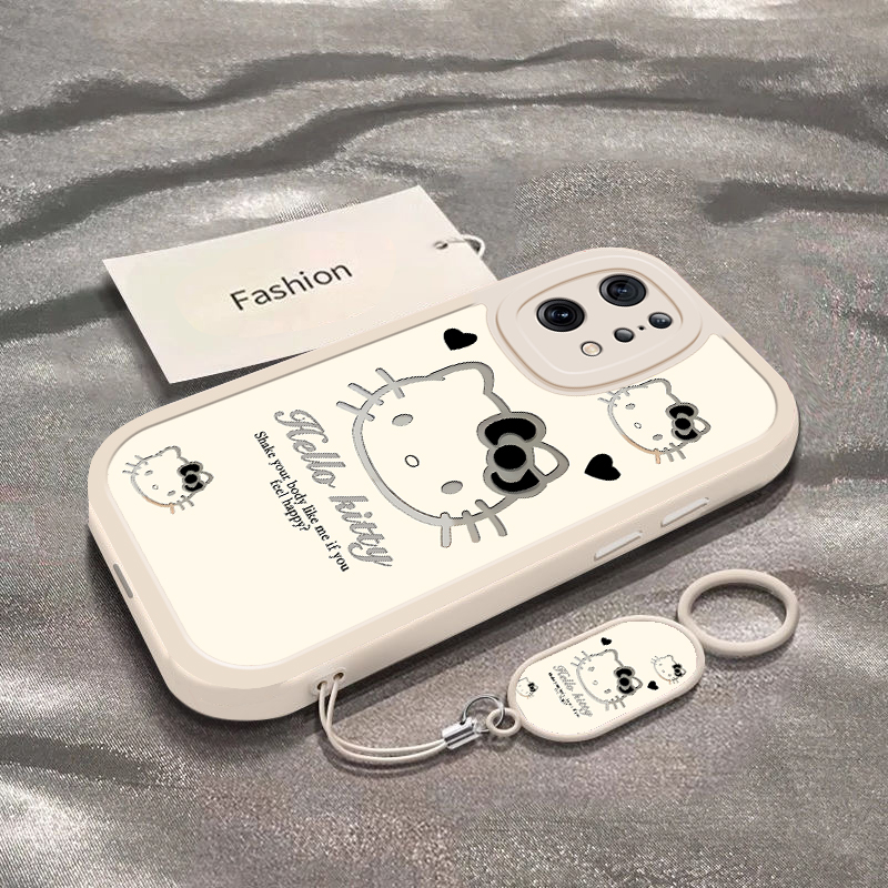 暗黑凯蒂猫适用于OPPOFindX5手机壳FindX5Pro新款全包防摔PFFM10保护套天玑版搞怪可爱男女小众ins风专用外壳