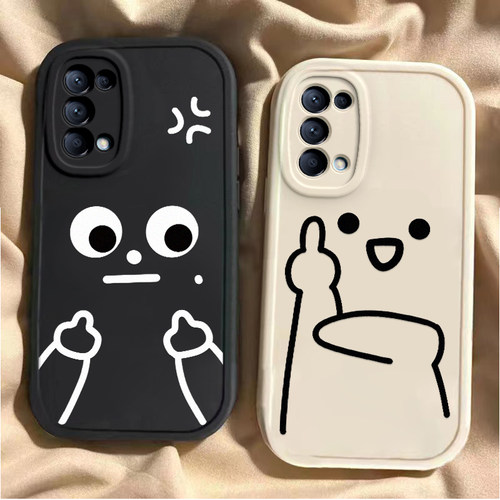 适用于OPPOReno5手机壳OPPOReno5Pro新款PEGM00全包防摔保护套Reno5Pro+男女款5K搞怪国际友好手势专用外壳