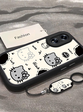 适用于OPPOA1手机壳A1Pro新款5G全包防摔PHS110保护套A1x可爱男女款A1i小清新活力版A1s黑白猫咪头专用外壳