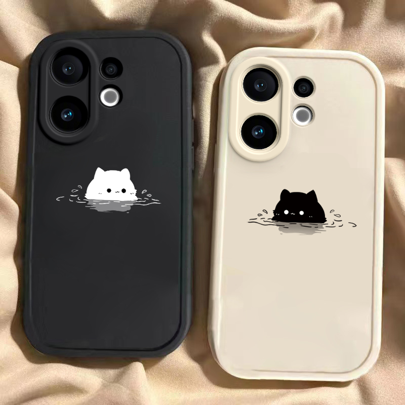 泡汤猫猫适用于vivoS30手机壳新款V2464A全包防摔保护套vivoS30ProMini可爱个性男女款简约小众ins风专用外壳