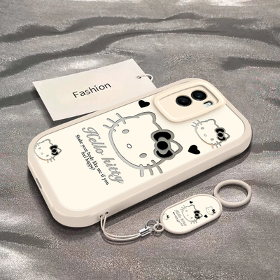 暗黑凯蒂猫适用于vivoY55s手机壳新款V2156A全包防摔保护套y55s可爱男女款viviY55t小众卡通ins风专用外壳