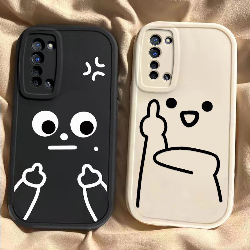 适用于OPPOReno3手机壳OPPOReno3Pro新款PDCM00全包防摔保护套元气版男女款oppo国际友好手势ins风专用外壳