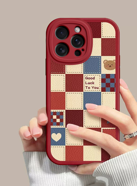 适用于OPPOA6k手机壳新款PLT120全包防摔格子小熊保护套oppoa6k个性可爱男女款小众清新潮流ins风欧珀的外壳