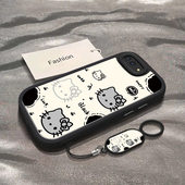 适用于OPPOR11手机壳OPPOR11s新款 全包防摔保护套oppor11s小众男女款 欧珀简约可爱黑白凯蒂猫头ins风专用外壳