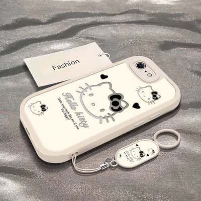 暗黑凯蒂猫适用于苹果8手机壳苹果7新款iPhone8Plus全包防摔保护套Apple7Plus可爱男女款卡通ins风专用外壳