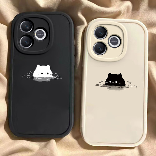 适用于荣耀X80i手机壳新款LNA-AN00全包防摔泡汤猫猫保护套华为x80i可爱男女款HONOR网红简约个性ins风的外壳