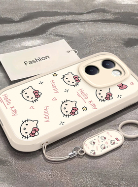 适用于vivoY100手机壳vivoY100i新款V2224A全包防摔保护套Y100t可爱男女款vivi小众简约彩色凯蒂猫头专用外壳