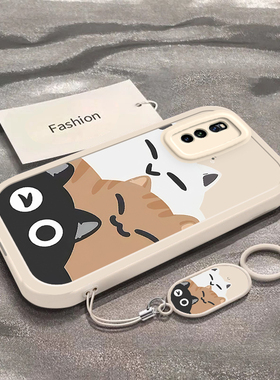 适用于iQOOZ1手机壳iQOOZ3新款全包防摔V1986A保护套vivo男女款iqooz1x卡通可爱iQOOZ1x搞怪三只小猫专用外壳