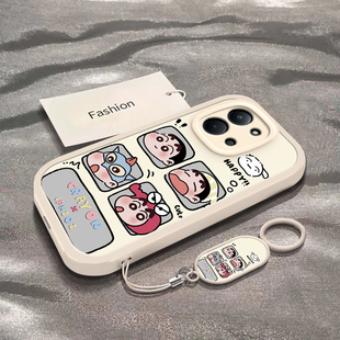 适用于红米15R手机壳新款 卡通ins风Xiaomi专用外壳 25057RA09C全包防摔四宫格小新保护套Redmi15r可爱男女款