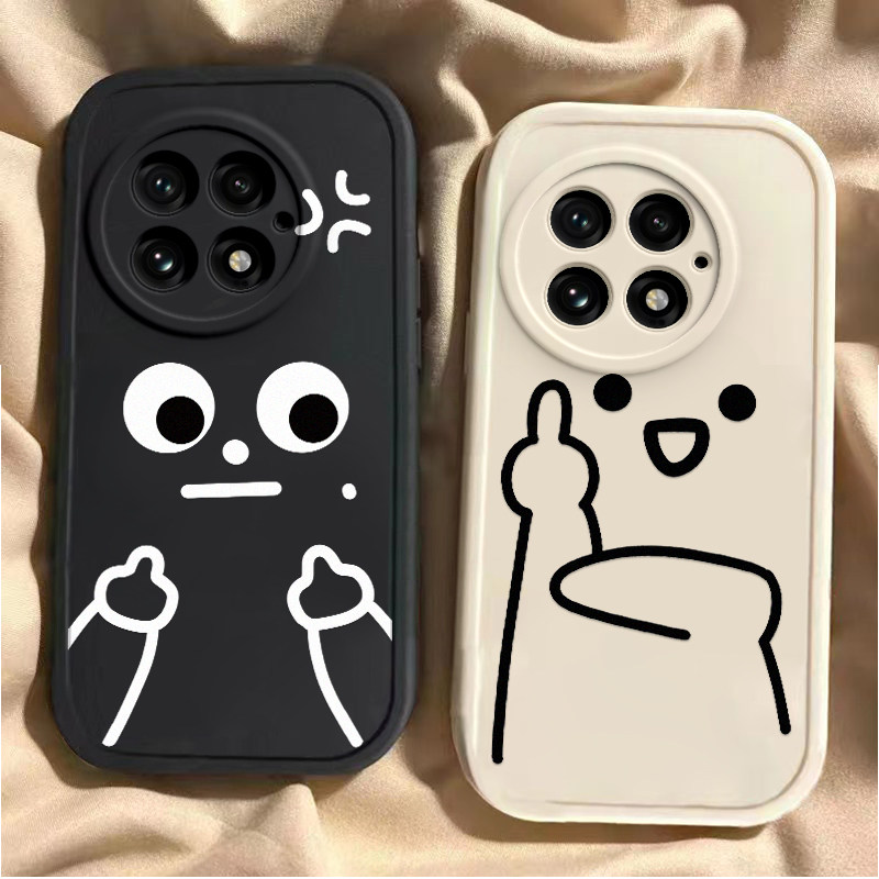 适用于一加13手机壳一加12新款全包防摔保护套OnePlus11男女款一加11个性搞怪1+13国际友好手势ins风专用外壳