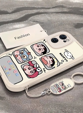 四宫格小新适用于OPPOReno7手机壳Reno7Pro新款PFJM10全包防摔保护套Reno7se可爱男女款卡通ins风专用外壳