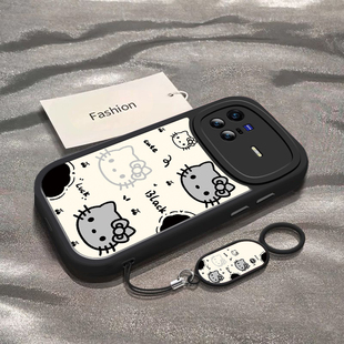 适用于vivoX80手机壳vivoX80Pro新款V2183A全包防摔保护套x80pro可爱男女款vivi小清新黑白凯蒂猫头专用外壳