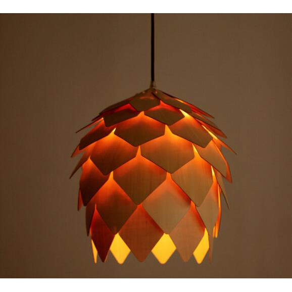 松果一代松果二代样板1-2个木质吊灯夹板吊灯欢迎来图打-样