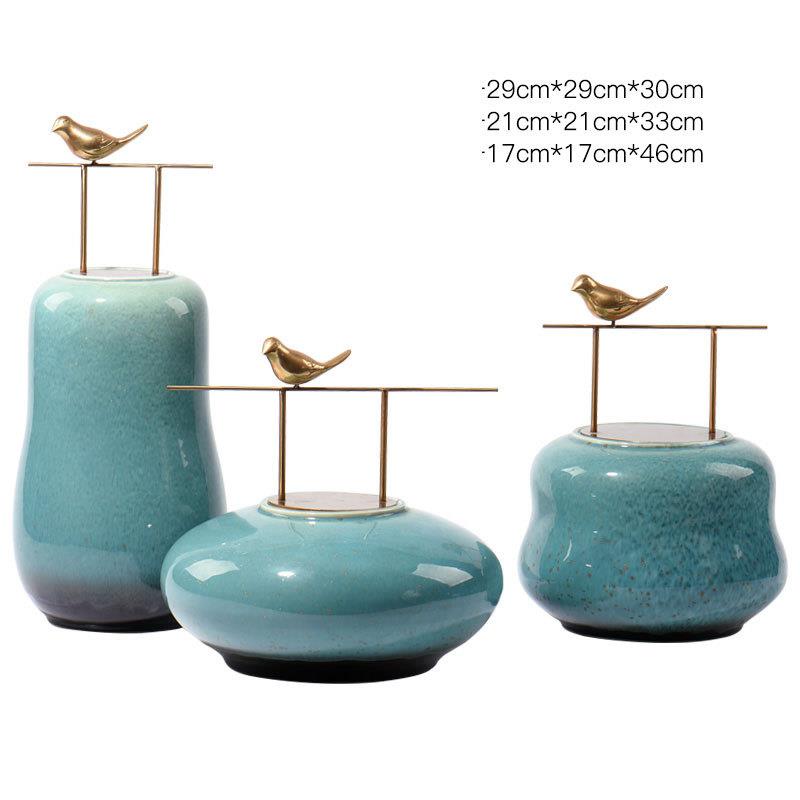 新中式美式陶瓷装饰品储物罐电视柜酒柜客厅玄关摆件软装家居饰品