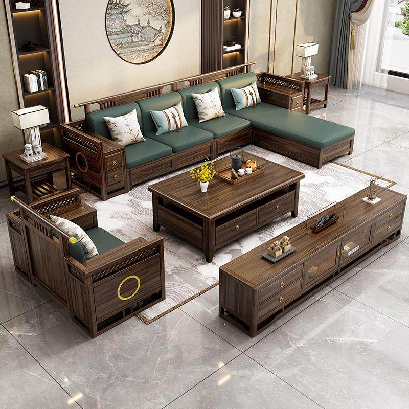 乌金木实木沙发简约现代客厅家具高档别墅大户型中国风新中式沙发,住宅家具,皮布沙发,淘宝优惠券,粉丝福利购,淘宝优惠卷