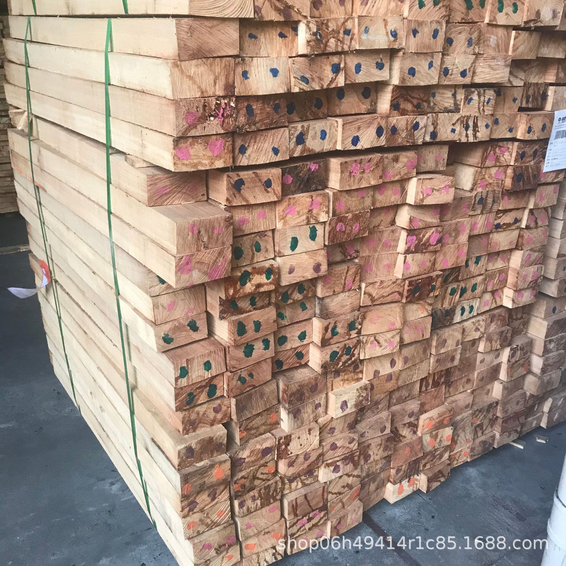 工厂海南橡胶木木方6×6×90长实木橡木餐台椅烘干毛料木方