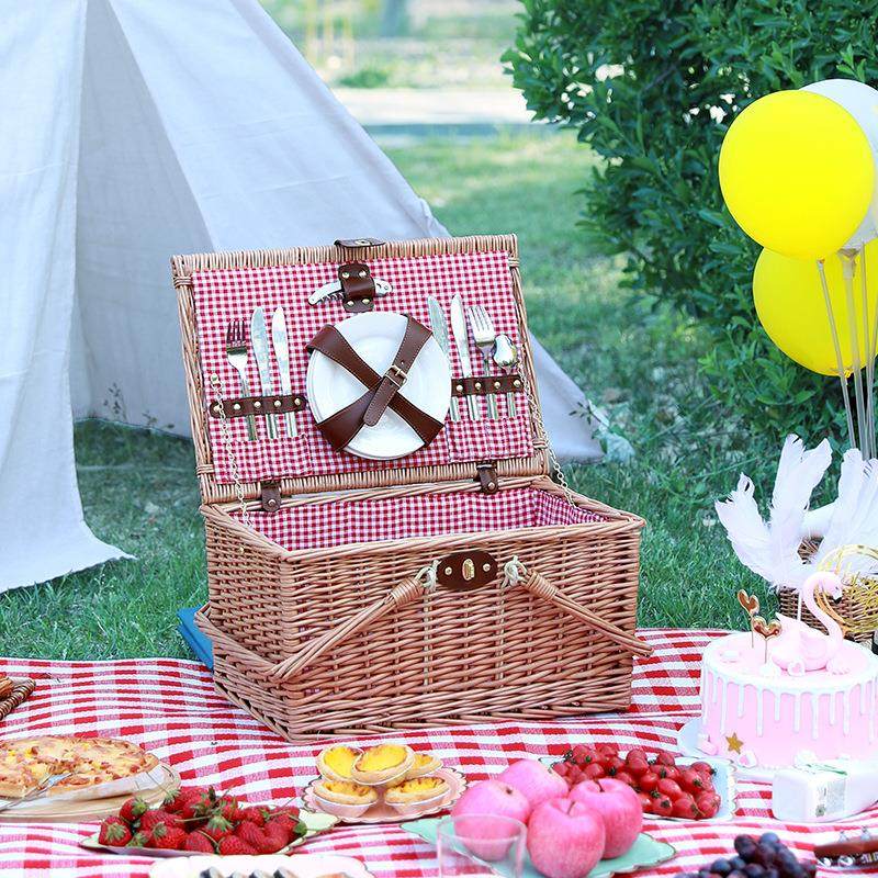 工厂现货 手工藤编带盖伴手礼提篮 春游带餐具收纳篮柳编野餐篮,收纳整理,脏衣篮,淘宝优惠券,粉丝福利购,淘宝优惠卷