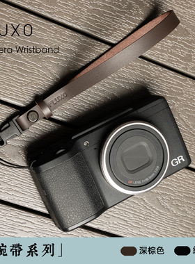 FLUXO相机手带绳快拆扣复古头层真皮微单反适用于佳能索尼康富士X