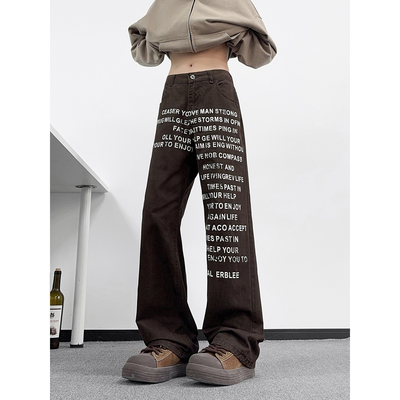 Fearless Land纯色男款休闲裤牛仔裤文艺休闲印花直筒宽松