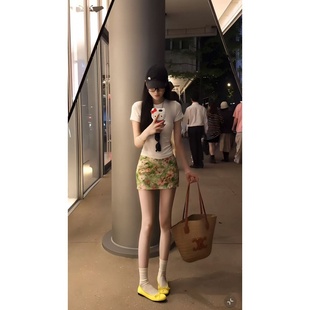 夏季 女 穿搭酷盐系时尚 减龄网红炸街可盐可甜港风复古两件套装
