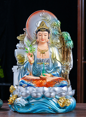 中式树脂观音神像供奉摆件