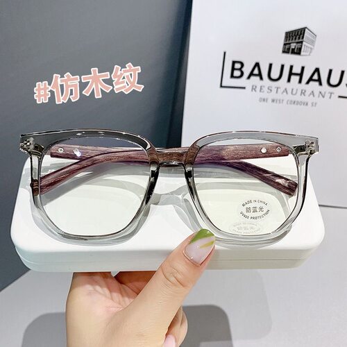 复古大框防蓝光平光镜粗黑框眼镜框女无度数极简素颜男成品眼镜框
