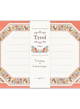 「SHUNA」美好治愈的欧洲Tyrol民族风刺绣花纹信纸套装日本产