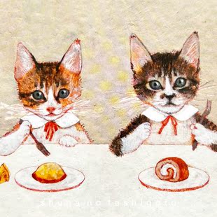 「SHUNA」请爱护小猫 日本50位爱猫插画家公益联展原版明信片
