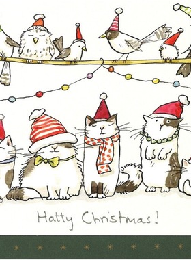 「SHUNA」英国原版TBM圣诞贺卡10治愈系插画2026新年快乐友情见证