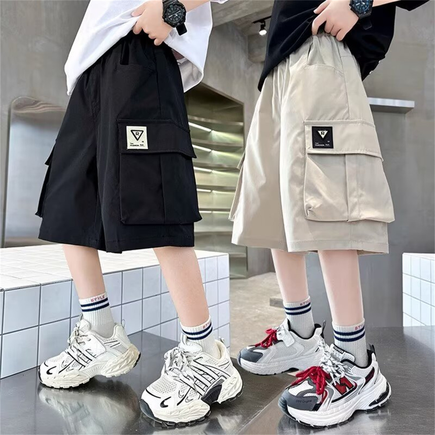 男童短裤夏季儿童薄款工装裤子2026新款大童纯棉速干五分裤夏天装