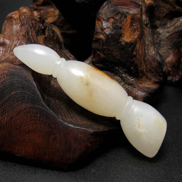 小精品保真和田玉白玉洒金皮籽料莲藕挂件原皮原籽儿玉藕节吊坠