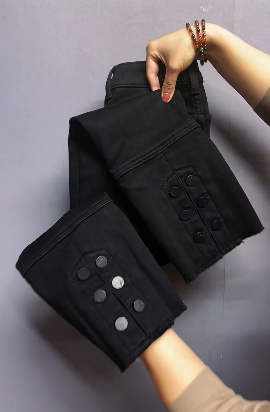 烟管裤八分裤厚牛仔棉2025年春秋