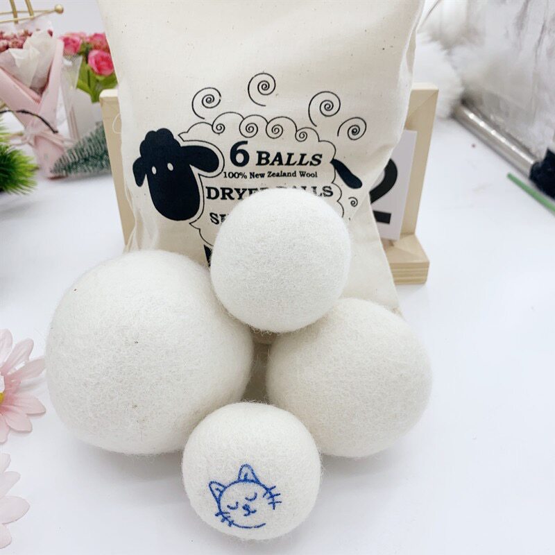 跨境批发5cm7cm羊毛烘干球防静电毛毡球新西兰羊毛防缠绕吸水吸潮