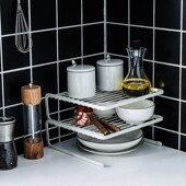 可叠加厨房置物架收纳架 橱柜分层 洗碗池晾放碗筷铁艺碗盘收纳架