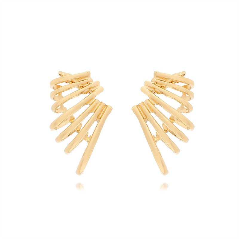 ZA复古冷淡风全耳式圈圈耳环欧美夸张多层合金圆圈耳钉跨境耳饰女