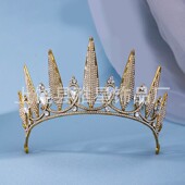 欧美跨境时尚 婚纱礼服发饰选美走秀巴洛克女王新娘婚礼头饰皇冠
