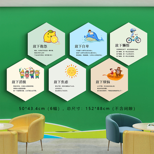 心理咨询室挂图布置治愈挂画心理健康辅导室文化墙解压画装饰画