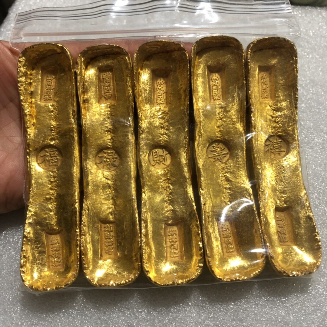 道具仿古风鎏金福禄寿喜财摆件