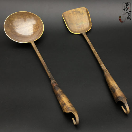 老式铜勺子铜铲子摆件