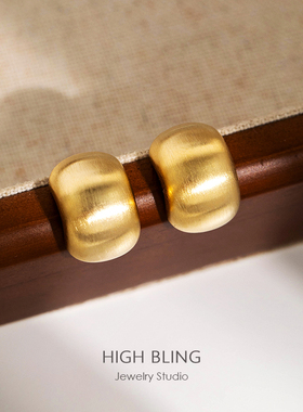 简约时髦经典金豆豆蚊香盘耳夹无耳洞女百搭通勤耳钉饰高级感秋冬