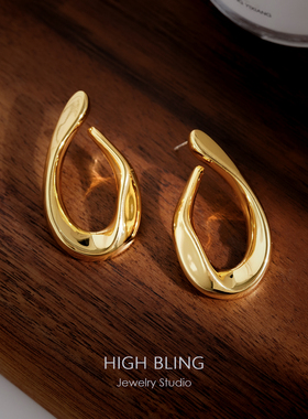 【秋冬秀场】中古VINTAGE极简个性大女主耳饰无耳洞女蚊香盘耳夹